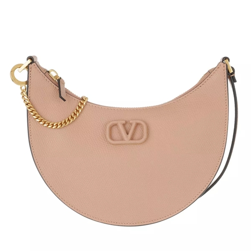 Valentino Garavani Mini V-Logo Signature Hobo Bag Leather Rose Cannelle Sac hobo