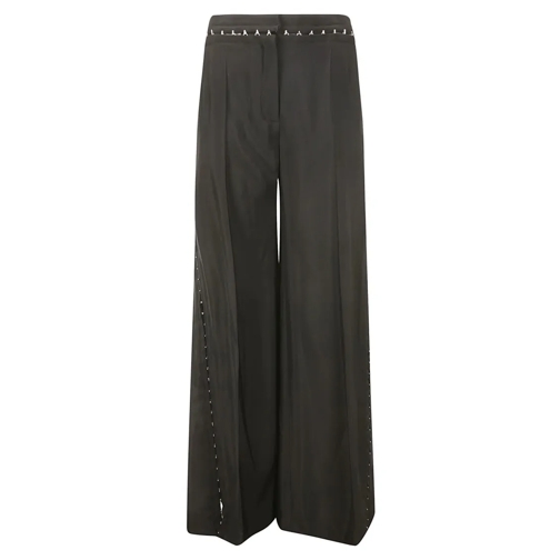 Mugler  Wool Blend Palazzo Trousers Black