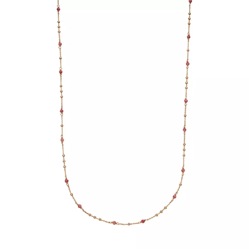 Leaf Necklace Flying Gems, Rhodonit  Roségold Lange Halsketting