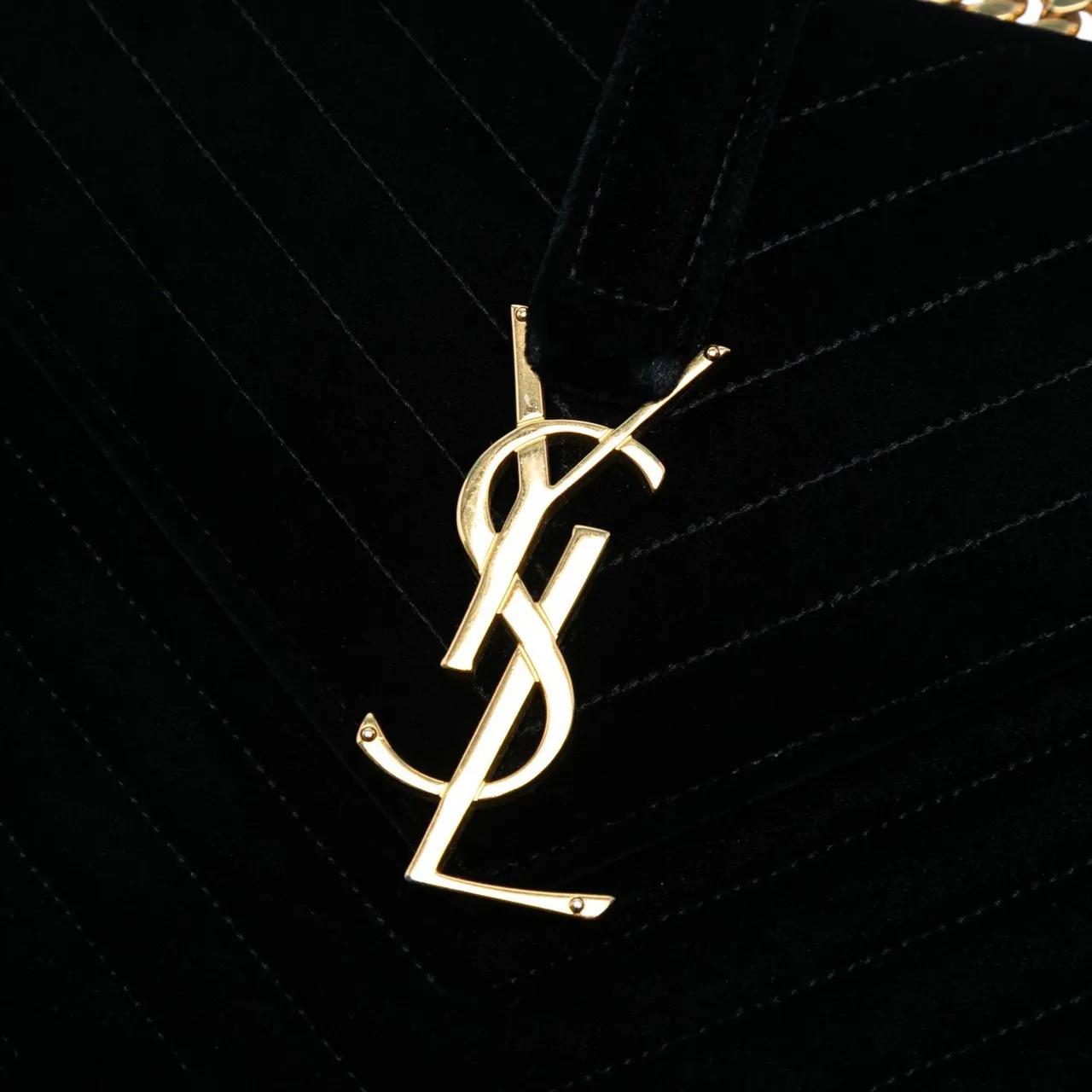 Thumbnail - Saint Laurent Hobo Bags - Medium Chevron Velvet Monogram Envelope Bag - Gr. unisize - in Schwarz - für Damen