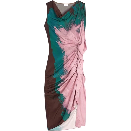 Dries Van Noten Midi Jurken Draped Midi Dress mehrfarbig