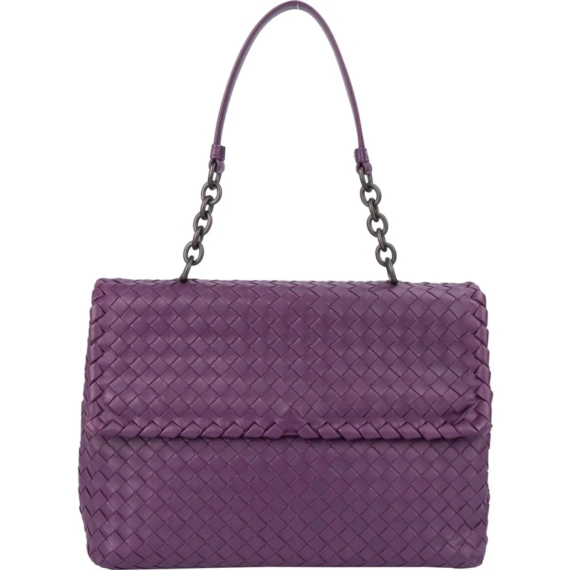Bottega Veneta Schultertasche Bottega Veneta Purple Intrecciato Shoulder Bag lila