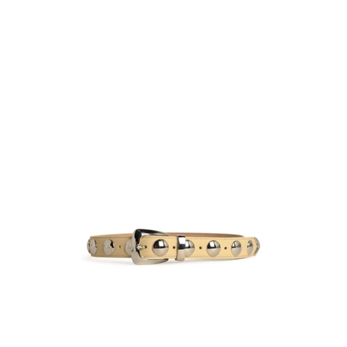 Khaite Gürtel Benny Studs' Ivory Leather Belt Neutrals