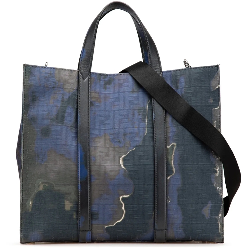 Fendi Sac à bandoulière Large Zucca Jacquard Tie Dye Sunset Shopper Tote blau