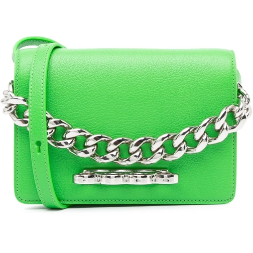 Alexander McQueen Sac à bandoulière 2020-2024 Calfskin Four Ring Knuckle Satchel grün
