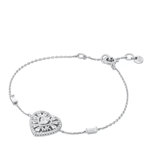 Michael Kors Tapered Baguette Heart Line Bracelet Silver Braccialetti