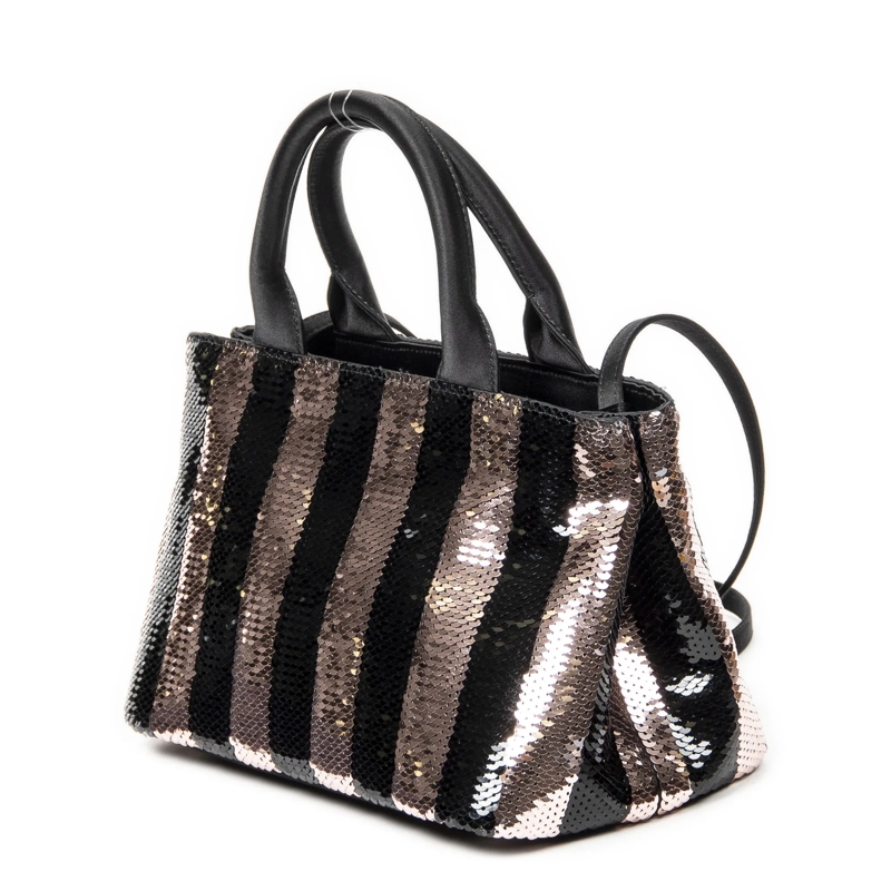 Prada Crossbody Bag Mini Sequin Canapa Tote pink