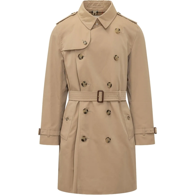 Burberry Trenchcoat Trench Kensington Doppiopetto con Cintura beige