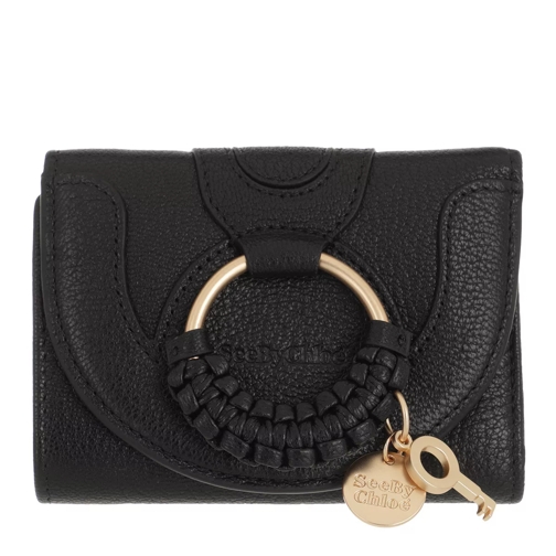 See By Chloé Compact Wallet Leather Black Tri-Fold Wallet