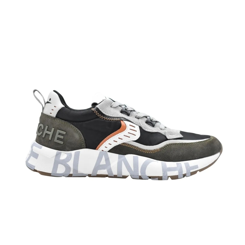 Voile Blanche Low-Top-Sneaker Green-Black Sneakers With Suede And Fabric Panels White