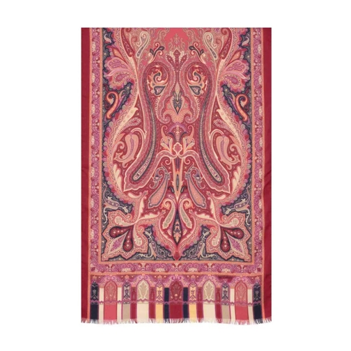 Etro  Tuch mit Paisley Muster aus Kaschmir Rot