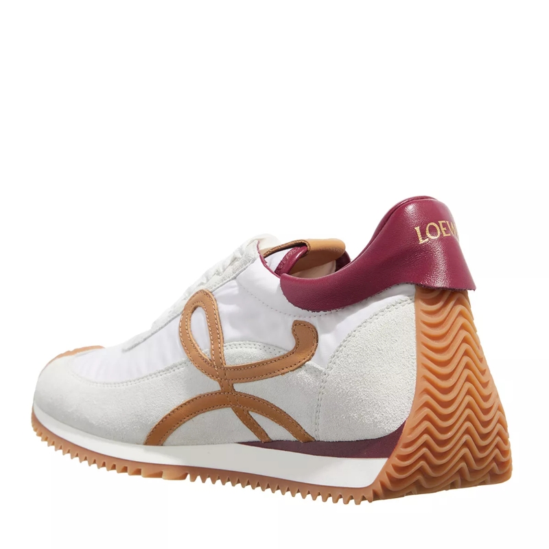Loewe Low-Top-Sneaker Flow Runner Nylon And Suede White / Raspberry(Image 2)