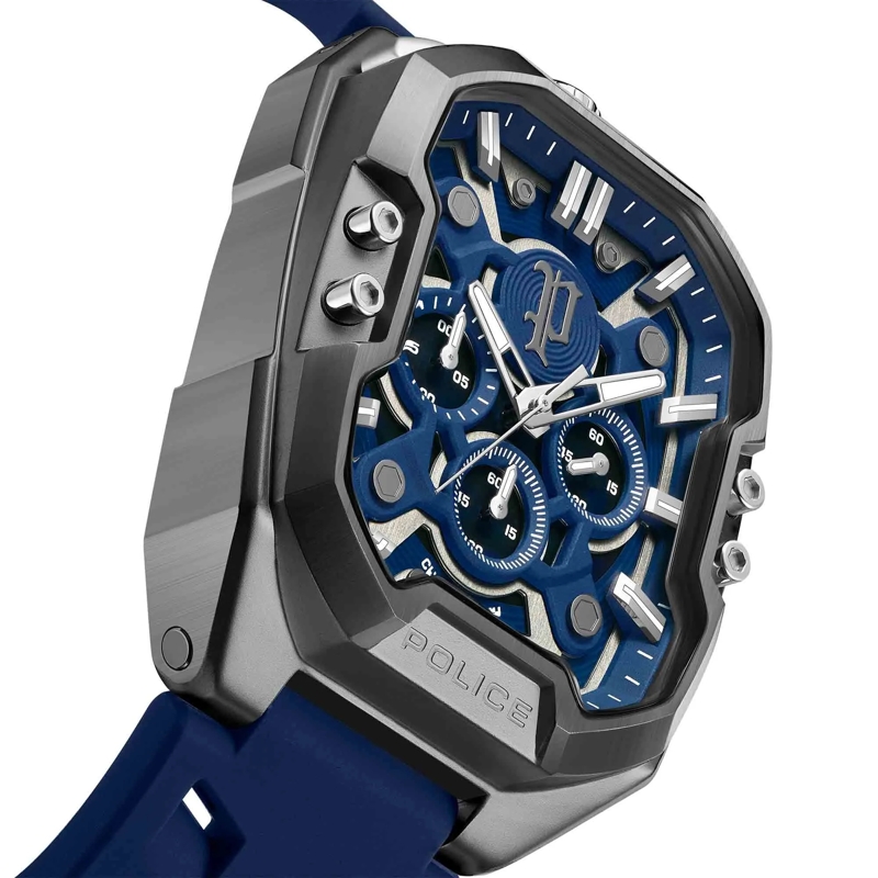 Police Automatikuhr Quarzuhr Bullhead blau(Image 3)