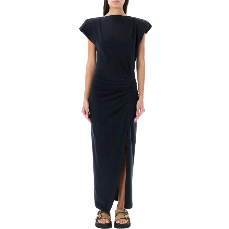 Etoile Isabel Marant  Nadela Cotton Draped Maxi Dress Black