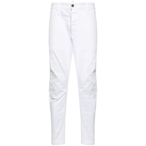 Dsquared2  Stretch-Cotton Twill Mid-Rise Slim Tapered Trouser White