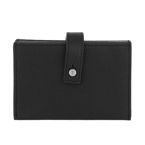 Saint Laurent Sac De Jour Souple Card Case Grained Leather Black Flap Wallet