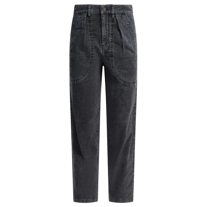 Etoile Isabel Marant  Mid-Rise Wide Tapered Pants Black