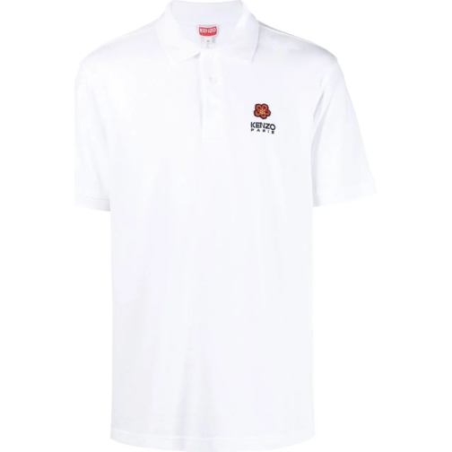 Kenzo T-Shirts Classic Crest Logo Polo White weiß