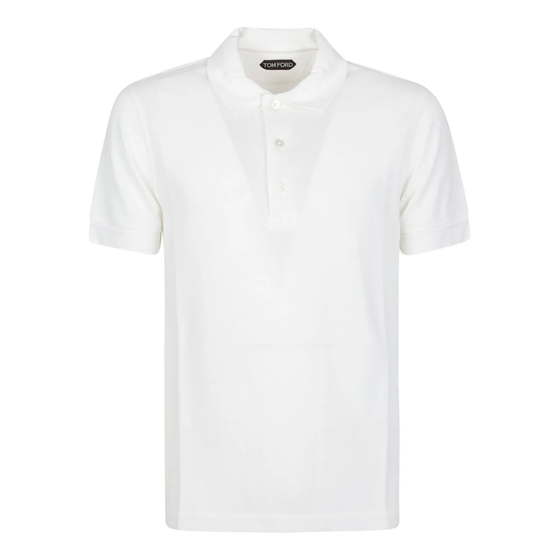 Tom Ford Polo Piquet Short Sleeve Polo Shirt White weiß