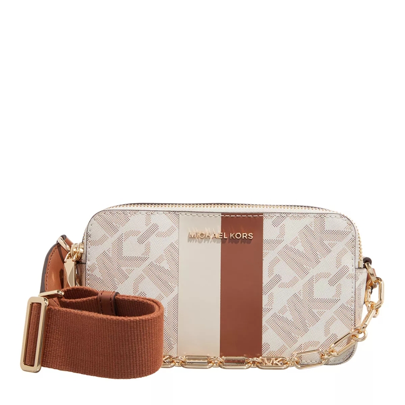 MICHAEL Michael Kors Crossbody Bag Jet Set Small Double Zip Camra Chain Xbody Vanilla/Lugg
