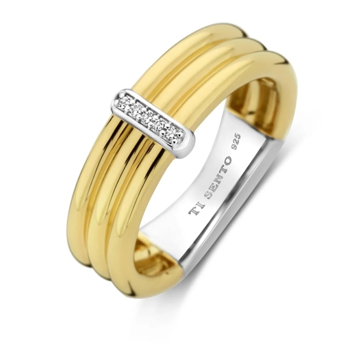 Ti Sento Ring TI SENTO Ring 12344ZY Zirconia white yellow gold plated