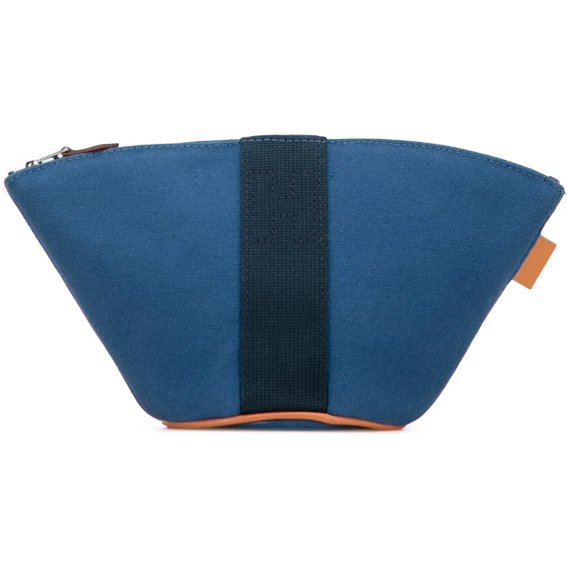 Hermès Necessaire Mini Toile Palmyre Pouch blau