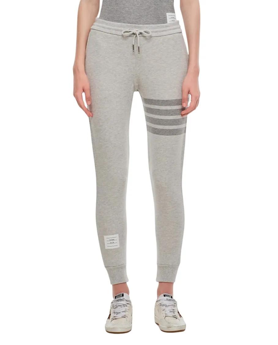 Thumbnail - Thom Browne - Striped Joggers - Größe 42 - grau