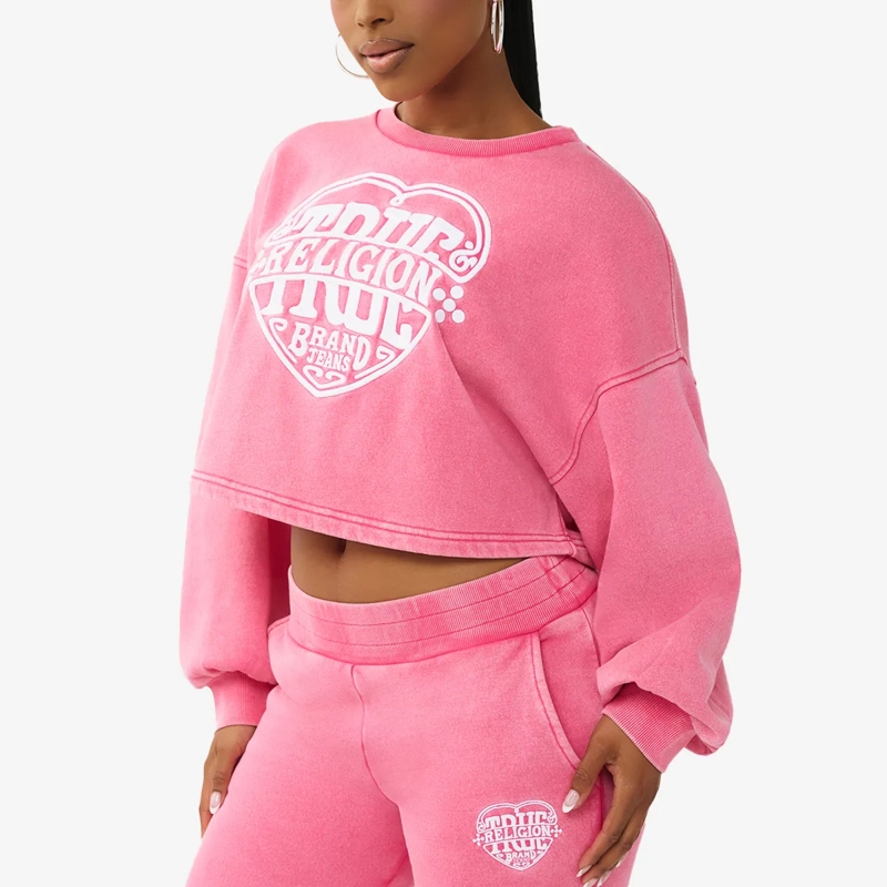 True Religion  Sweatshirt Cropped fuschsia(Image 3)