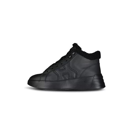 Hogan Gefütterte Sneakers Rebel aus Leder Schwarz high-top sneaker