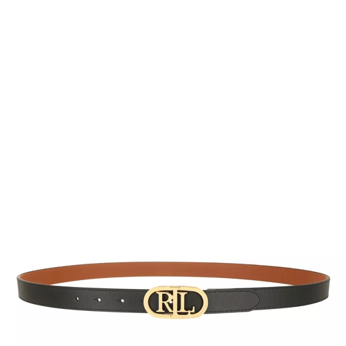 Lauren Ralph Lauren Oval Rev 25 Belt Skinny Black/Lauren Tan Cintura reversibile