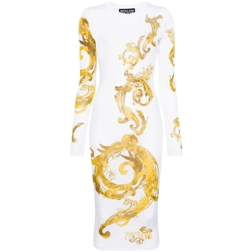 Versace Jeans Couture Robes midi Medium Dress With Print White