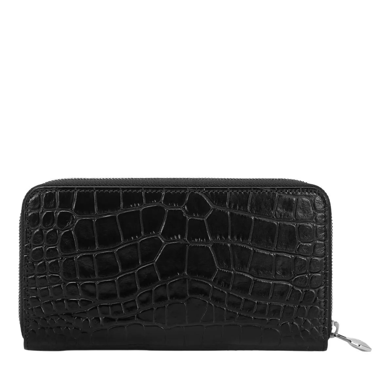 Philipp Plein Portemonnaie mit Zip-Around-Reißverschluss Mid-Zip Brieftasche Cocco Crocco Print schwarz(Image 2)