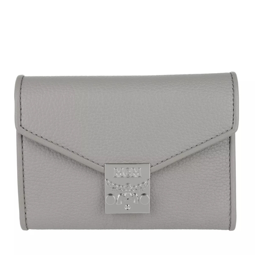 MCM Patricia Park Avenue Flap Wallet Tri-Fold Small Arch Grey Portafoglio con patta