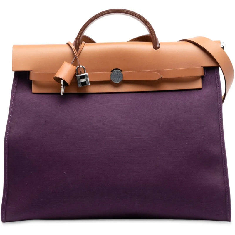 Hermès Schultertasche Toile Verso Herbag Zip 39 lila