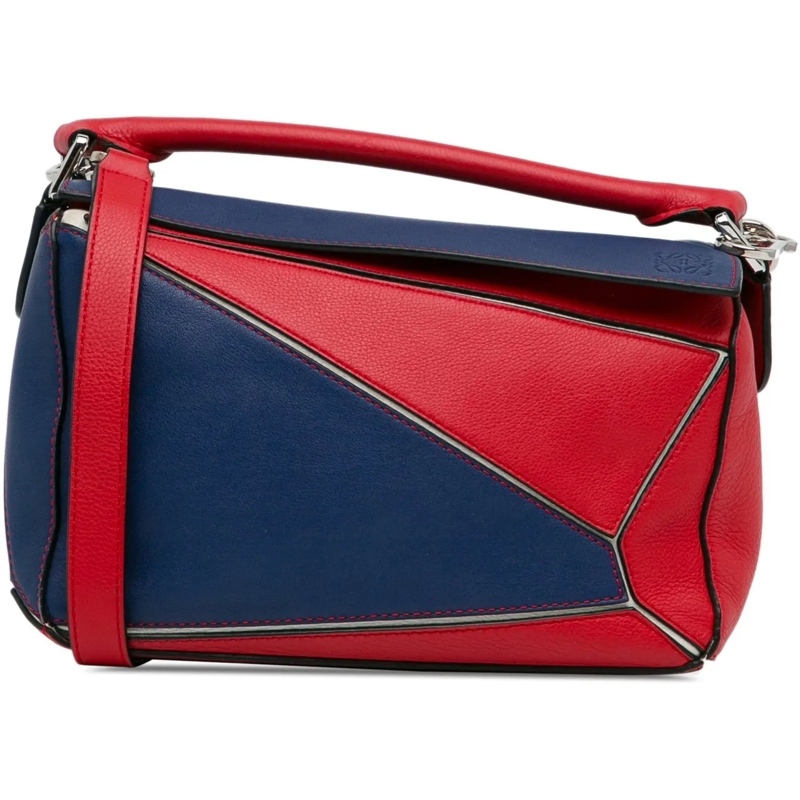 Loewe Schultertasche Small Bicolor Calfskin Puzzle Satchel rot