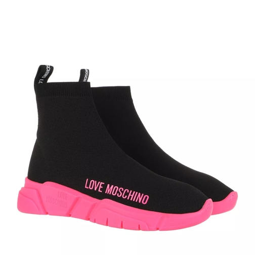 Love Moschino Gomma 35 Sneaker Nero Fuxia Slip-On Sneaker
