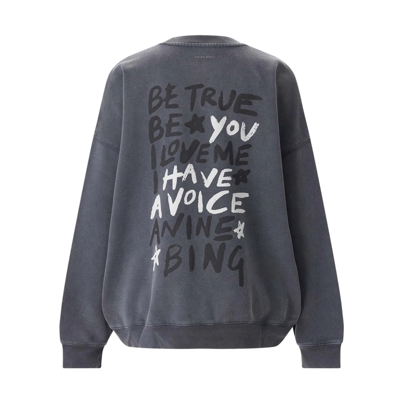 Anine Bing Pullover Relaxed-Fit Charcoal Grey Sweater Grey(Image 4)