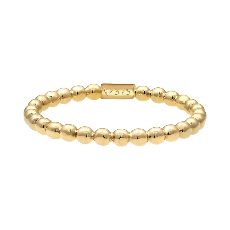 Elli Bandring Ring Basic Bandring Geo Minimal Ball Look 375 Gelb gold(Image 2)