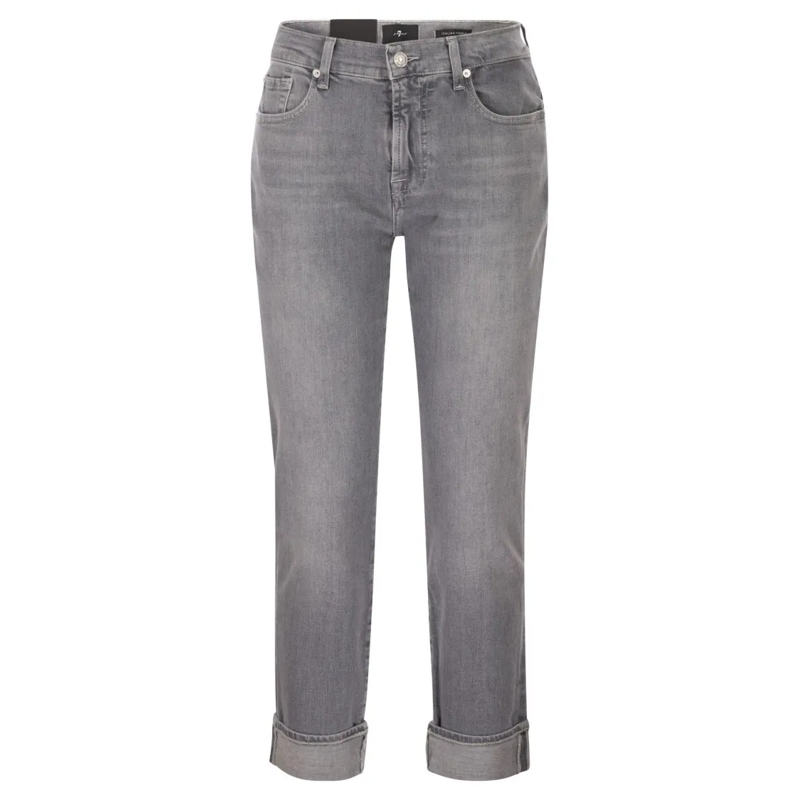 Seven for all Mankind Jeans Relaxed Skinny - Medium Waist Boyfriend Jeans Grey