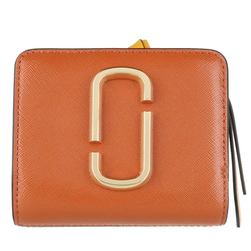 Marc Jacobs The Snapshot Mini Compact Wallet Saddle Brown Bi-Fold Portemonnaie