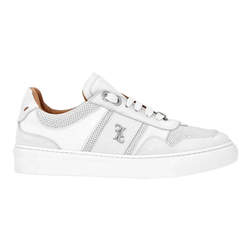 BILLIONAIRE Low-Top-Sneaker Low-Top Turnschuhe Crocco Print weiss(Image 2)
