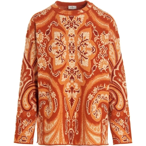 Etro Sweatshirts Etro Intarsia-Pattern Jumper orange