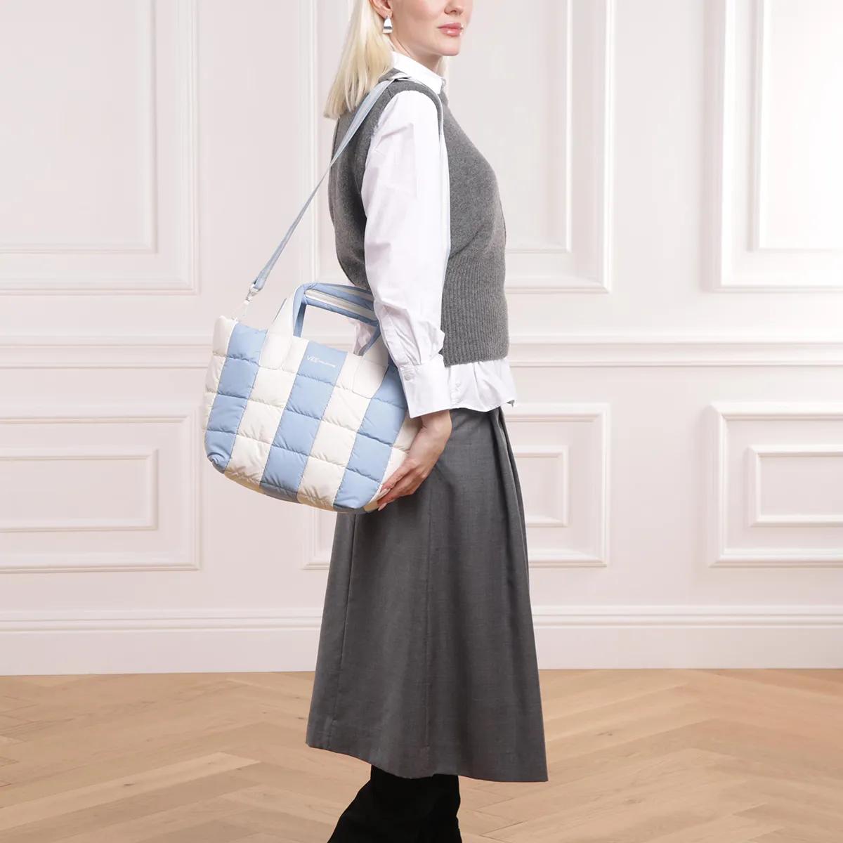 Vee Collective Shoppers & Totes Porter Tote Small Cerulean Marshmallow Stripes in blauw