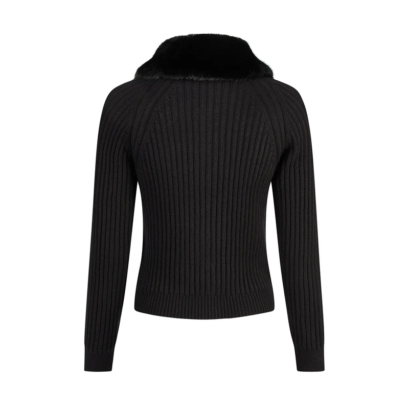Marc Aurel Blazer Strickjacke- Relief-Rippe- Raglan- mit abknöpf schwarz(Image 5)