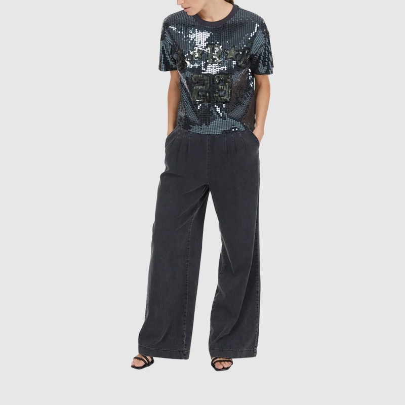 Marc Aurel T-Shirt Paillettenshirt schwarz(Image 2)