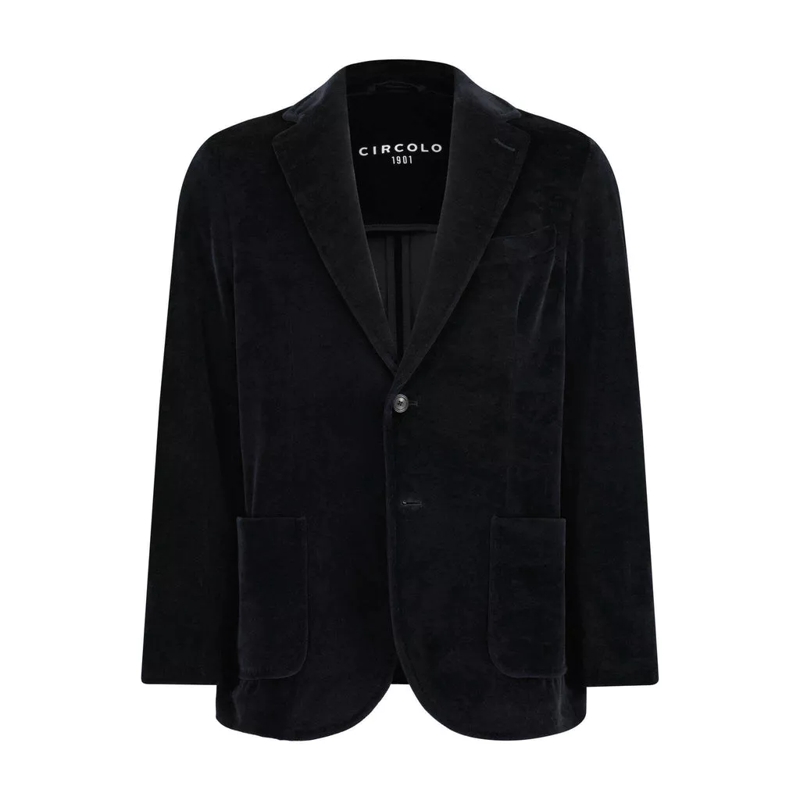 CIRCOLO 1901 Anzugjacke Sakko aus Baumwoll-Velours Schwarz(Image 4)