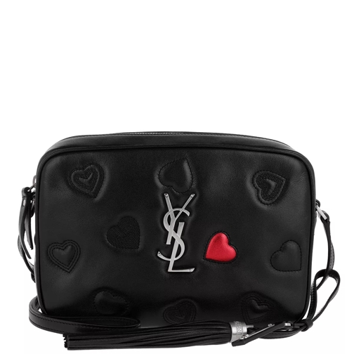 Saint Laurent Lou Camera Bag Heart Leather Black Crossbody Bag