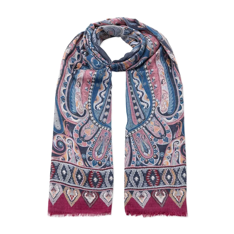 Etro Wollschal Schal mit Paisley-Muster mehrfarbig