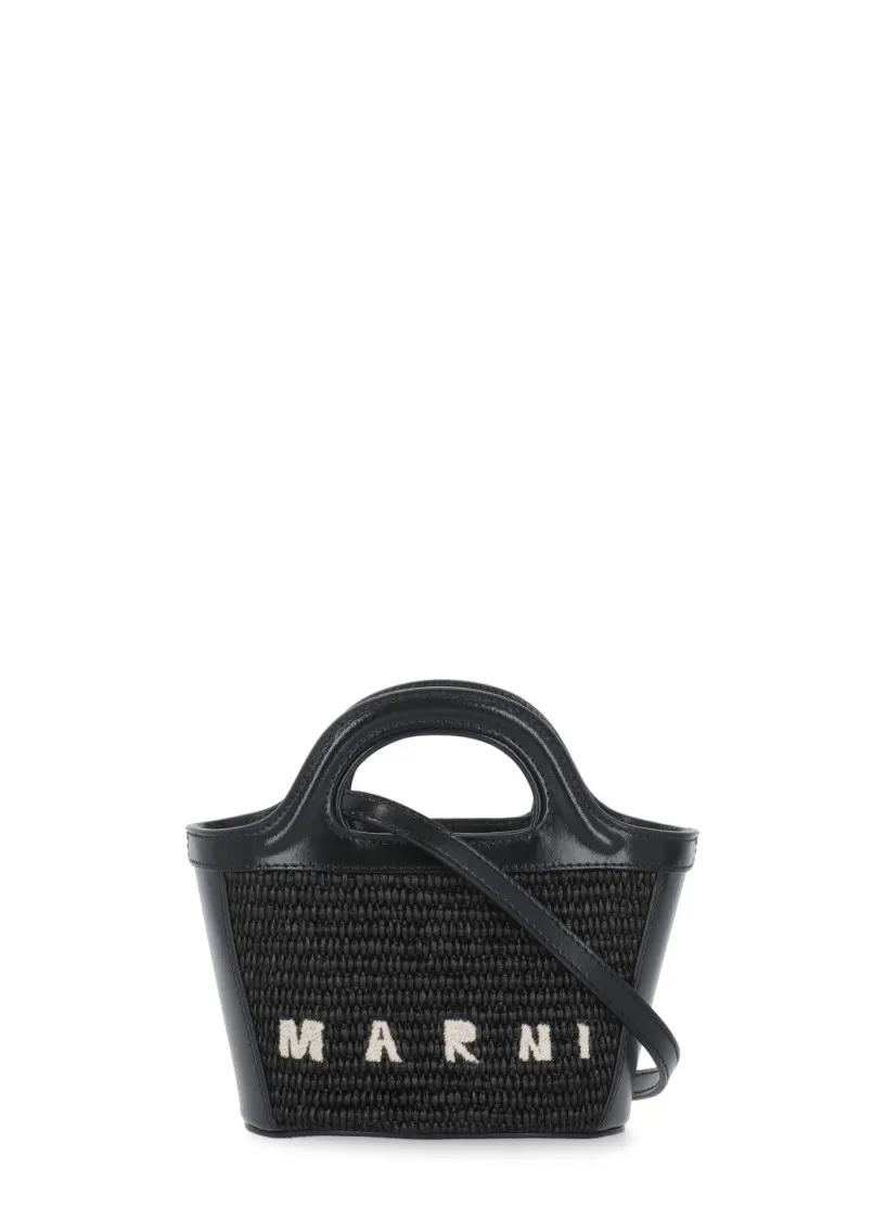 Marni Shopper - Tropicalia Micro Shoulder Bag - Gr. unisize - in Schwarz - für Damen