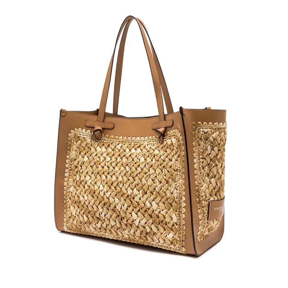 Gianni Chiarini Shoppers & Totes Marcella Refined Leather Handbag With Woven Textur in bruin